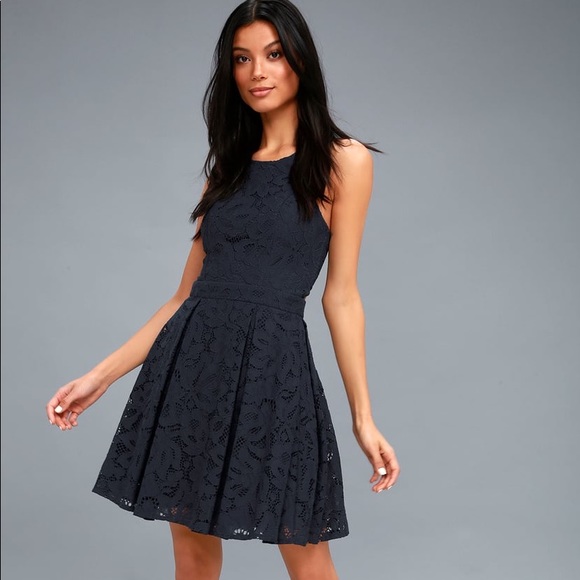 Lulus Dresses & Skirts - NEW Navy Blue Lace Party Dress (XS)
